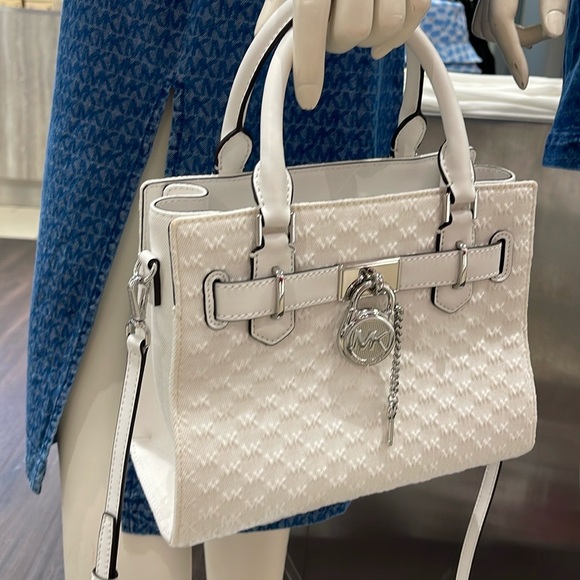 Michael Kors Hamilton Small Logo Embossed Washed Denim Satchel Crossbody 
NWT - Picture 5 of 16